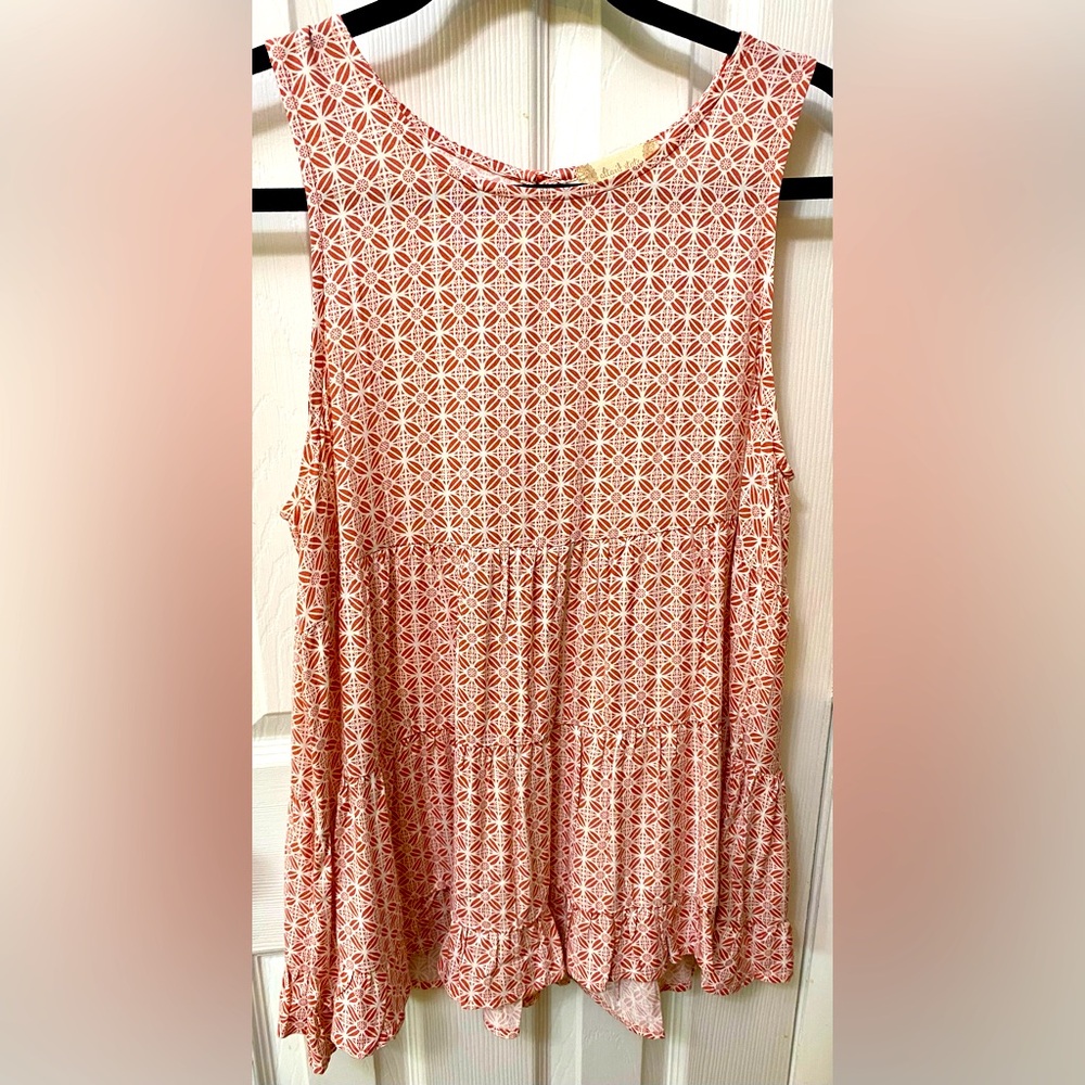 Altr'd State Geometric Print Tiered Tunic Tank, Medium